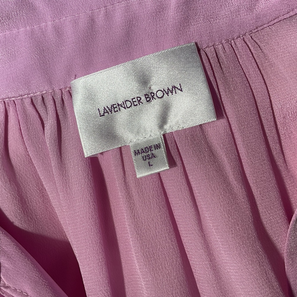 Lavender Brown lavender silk tunic, Large - Picture 6 of 6
